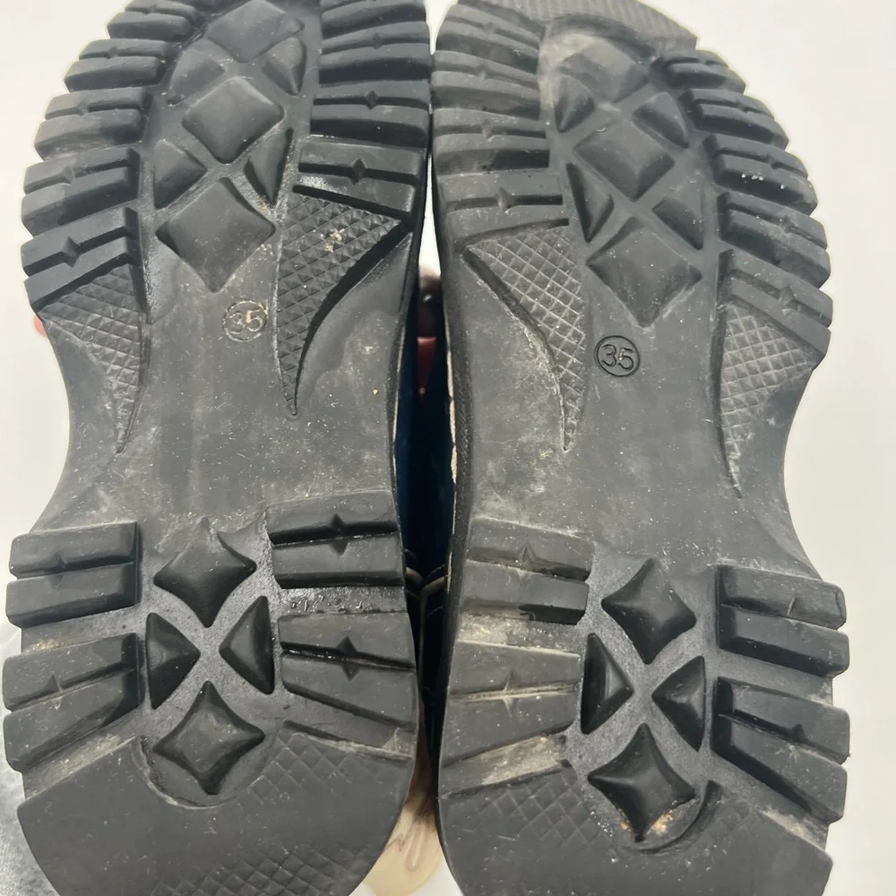 Cimarron Footwear Kids Western Cowboy Boots Navy‎ Ostrich Star Embroidery 3.5Y